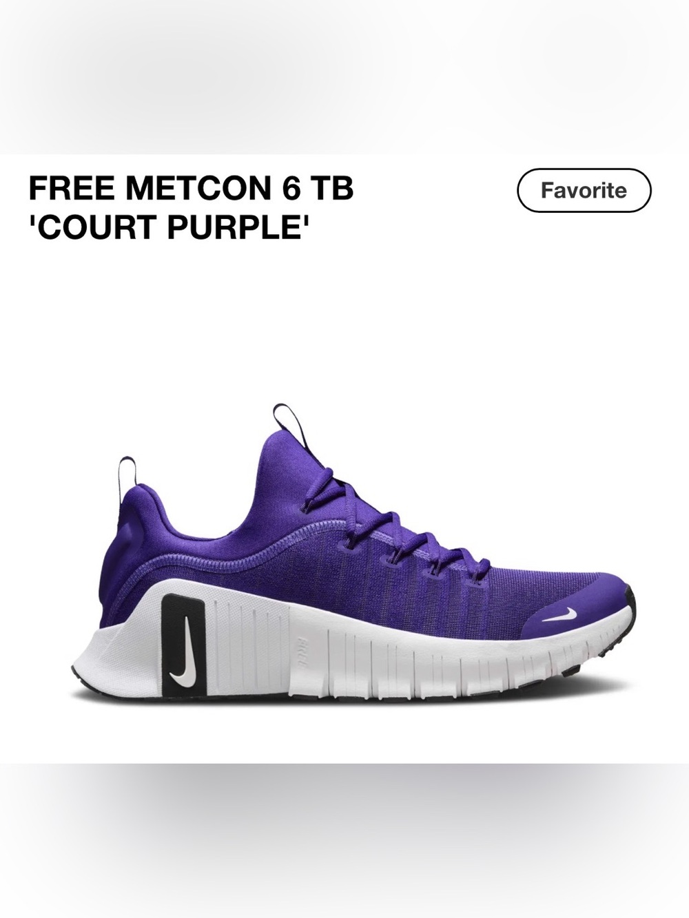 Nike
FREE METCON 6 TB 'COURT PURPLE'